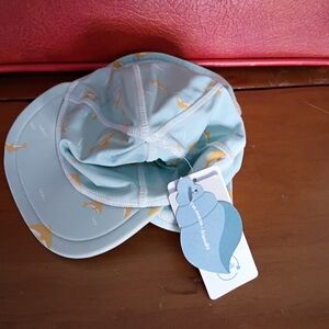 Mori Kids Blue and Orange Dolphin Print Sun Cap